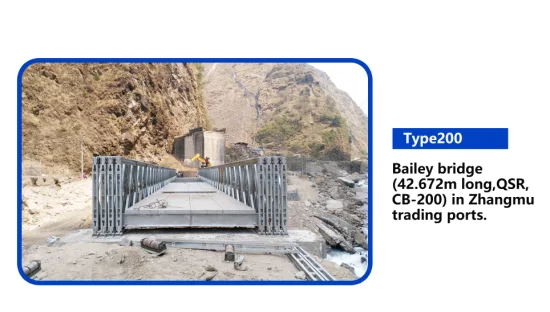 Construcción de puente de estructura de braguero de acero Bailey permanente ligero de alta calidad